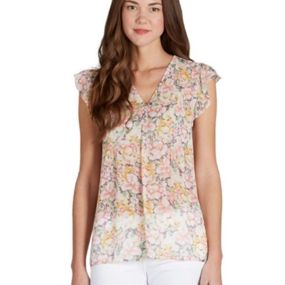 Joie Tops - Joie Macy B Silk Floral Watercolour Blouse